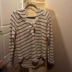 Cream and black striped sweater